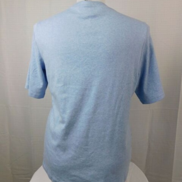 Karen Scott Blue V-neck Button Detail Short Sleeve - Picture 5 of 5